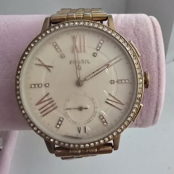 Fossil Q Hybrid Virginia Rose Gold-Tone Stainless Steel Smartwatch FTW1106 - Picture 3 of 8